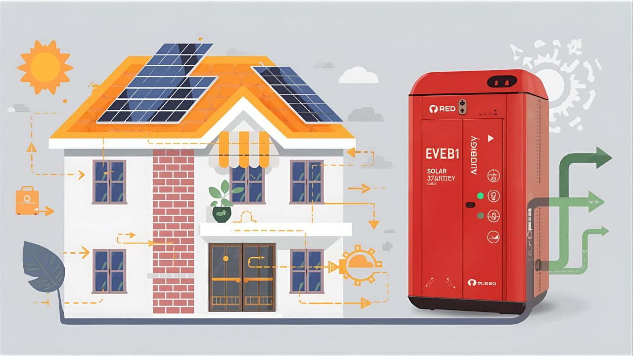 red energy solar battery
