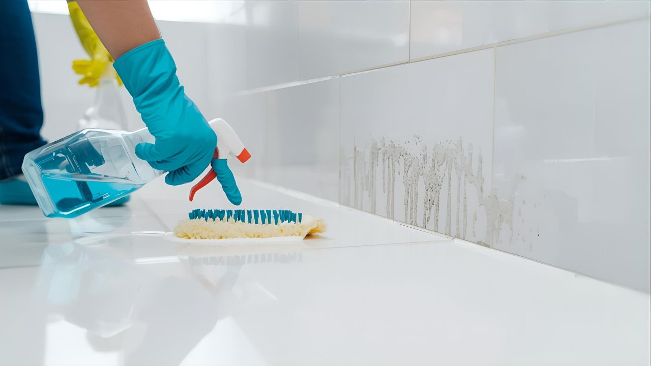 cleaning bathroom mould