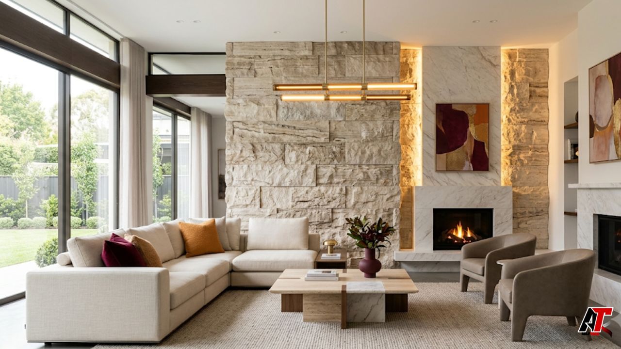 stone features in luxury homes