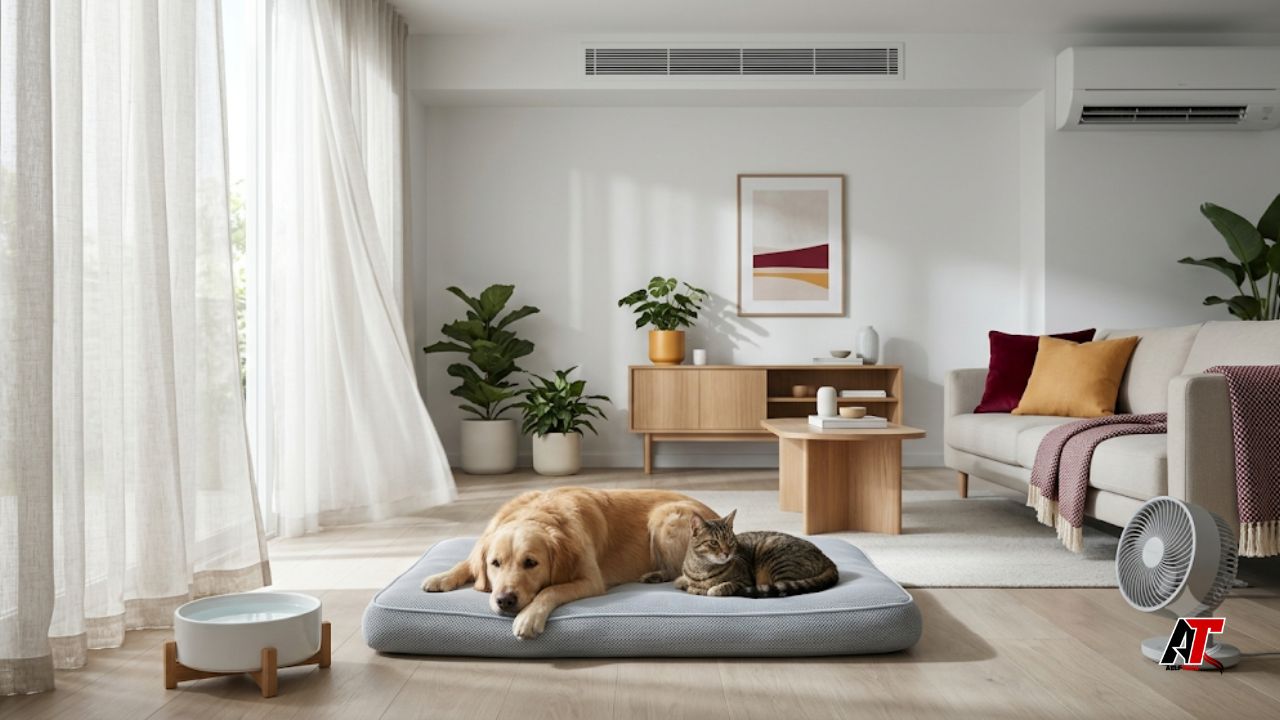 keep pets comfortable during hot indoor conditions