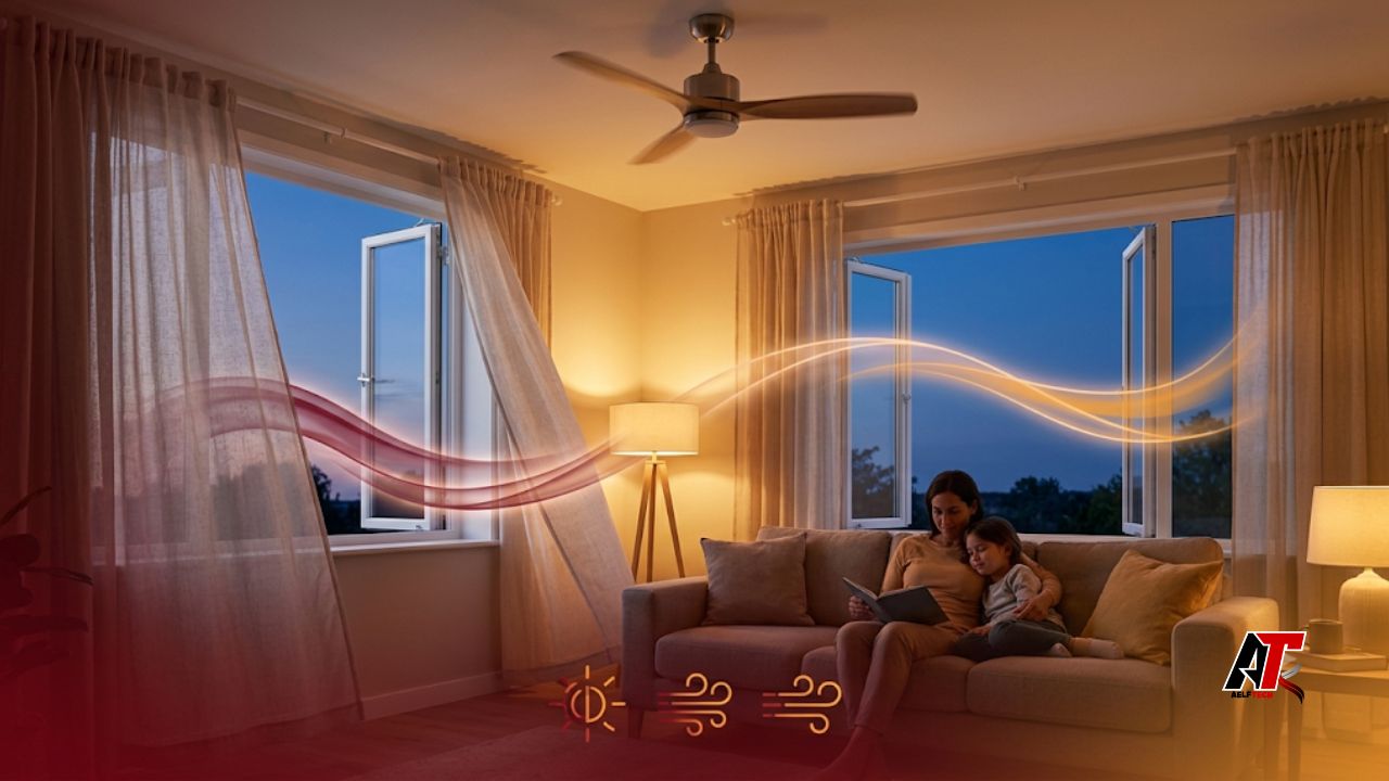 natural ventilation during cooler evening hours