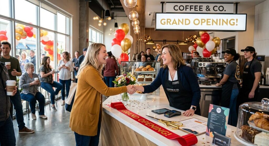 Successful franchise business owner