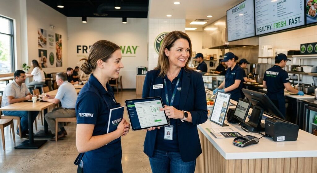 Successful franchise business owner