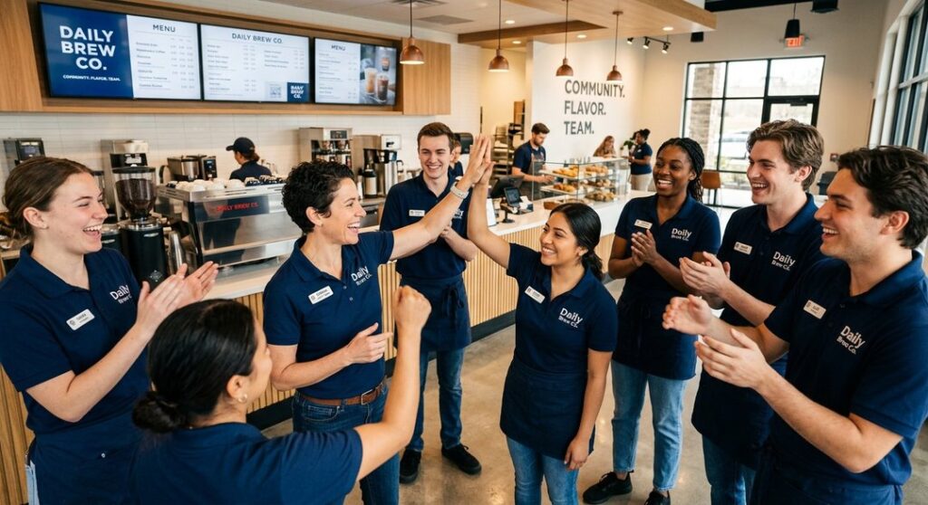 Successful franchise business owner
