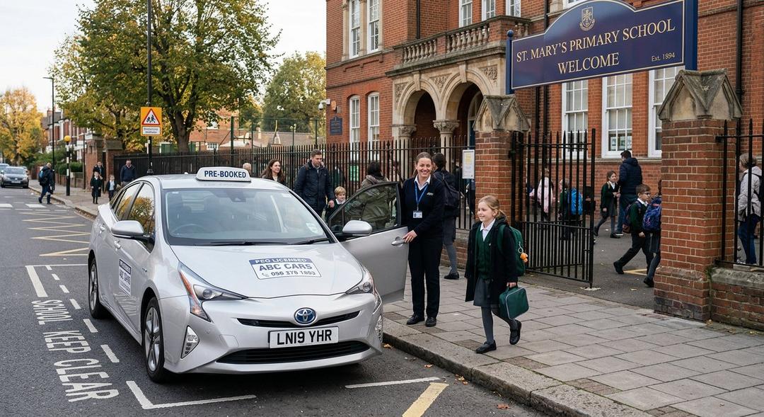 Pre-booked minicab for school transport