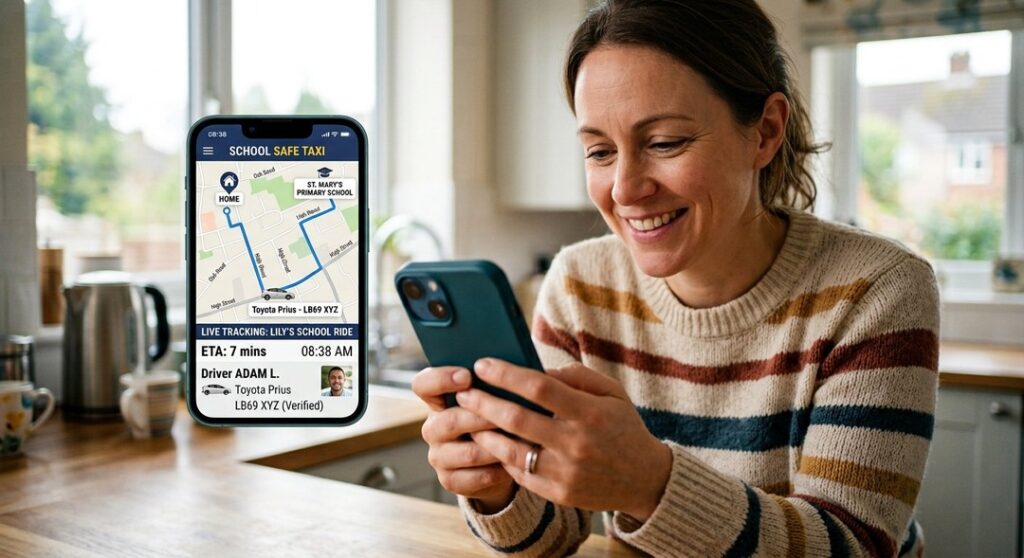 Pre-booked minicab for school transport